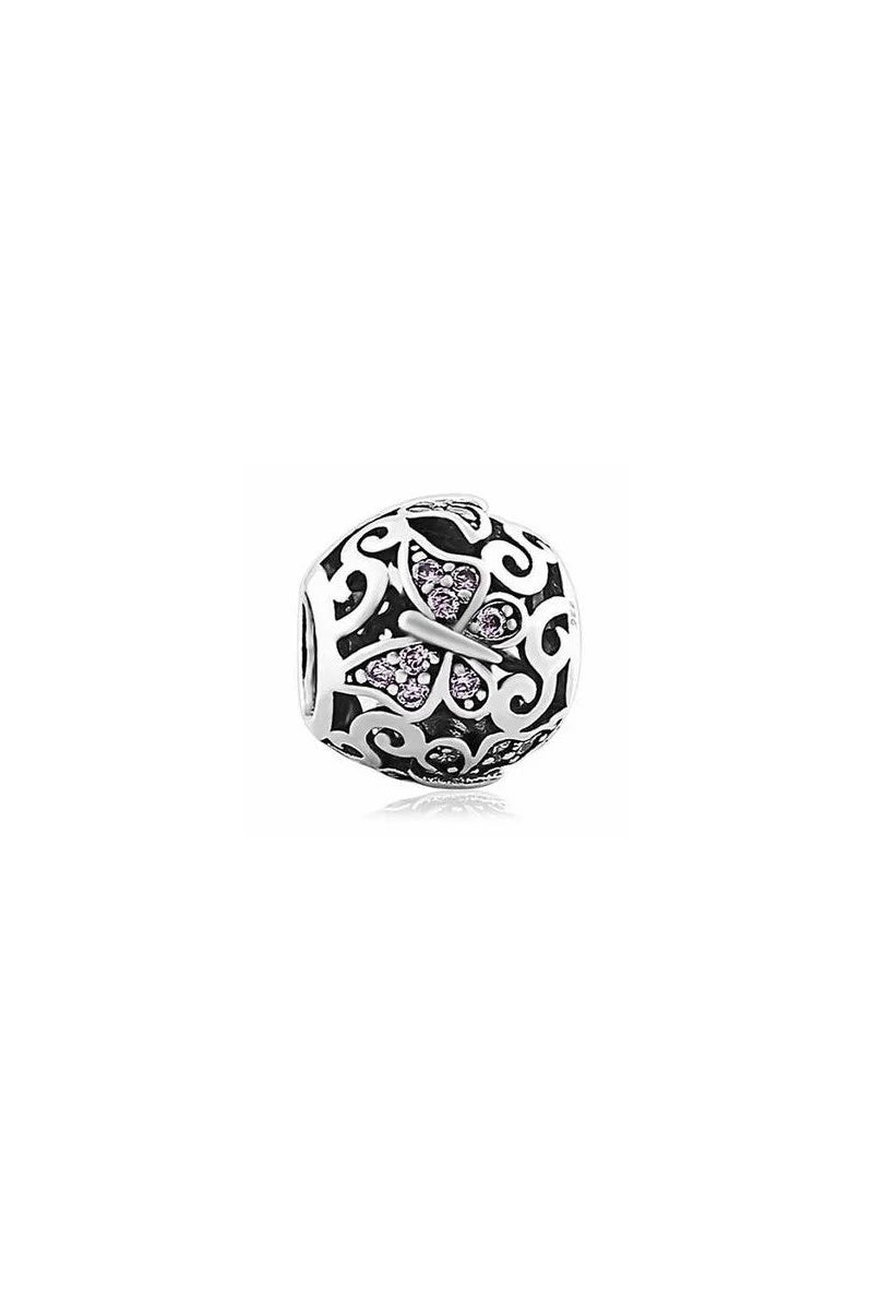 Charm Mariposas de Piedras Rosa en Plata de Ley 925 🦋💖