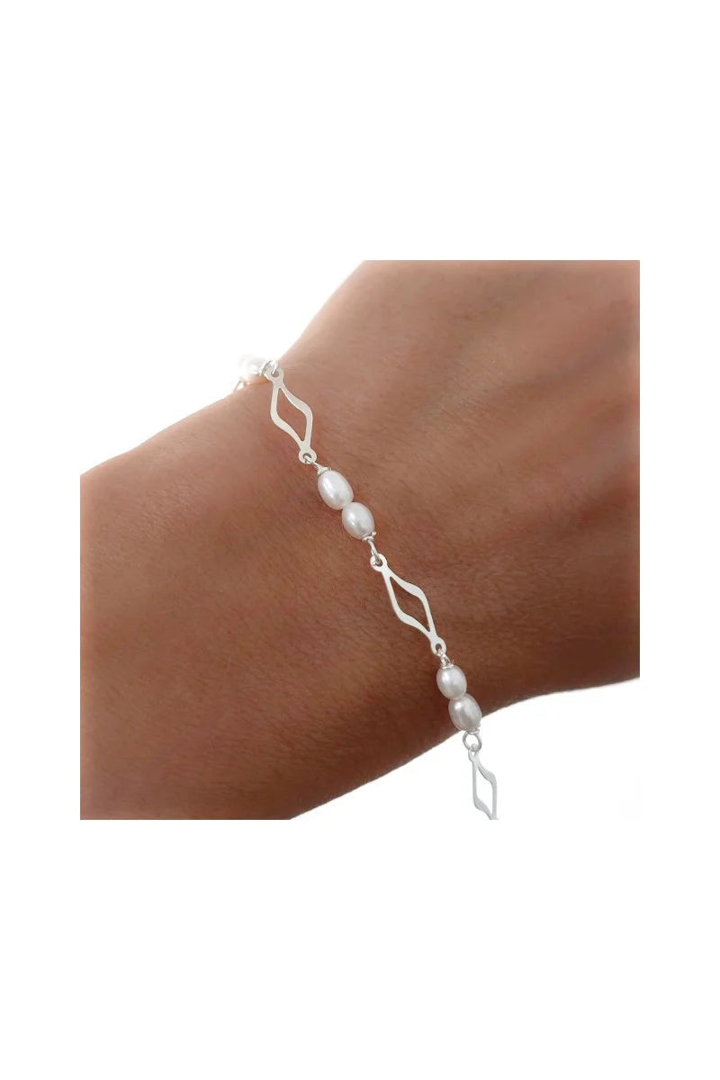 Pulsera de Comunión Perlas Plata de Ley 925