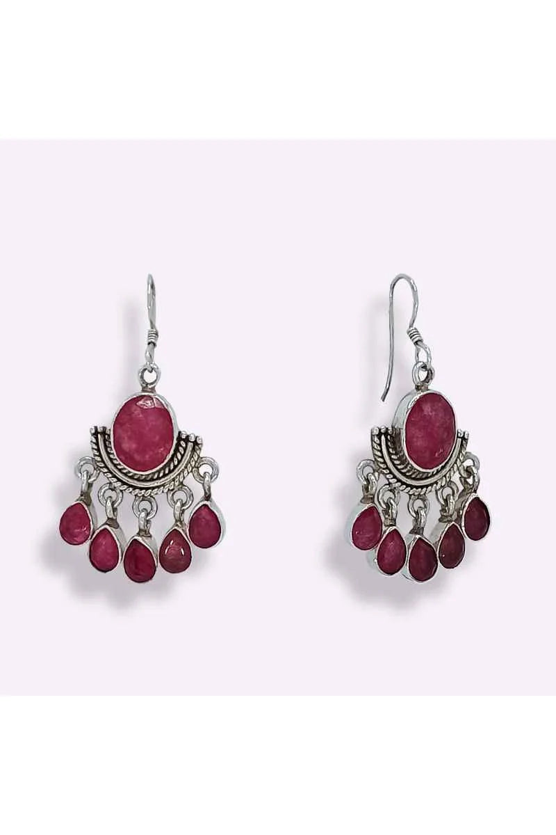 Pendientes Ruby Plata de Ley 925