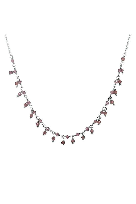 Gargantilla Granate en Plata de Ley 925