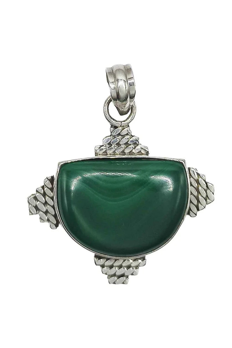 Colgante Esencia de Malaquita en Plata de Ley 925 por