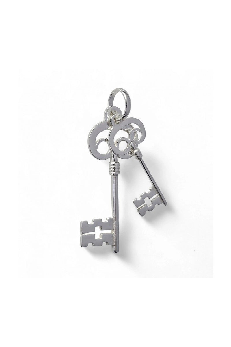 Colgante Doble Llave en Plata de Ley 925 - Llave Maestra y Llave Secreta