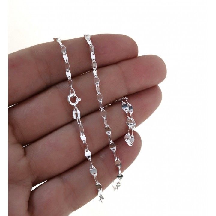 Cadena Fina Plata de Ley 925 Lisa 'Lumina' – 40 cm (2.8 mm)