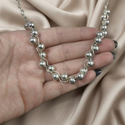 Gargantilla de Bolas de Plata de Ley 925 de 45 cm