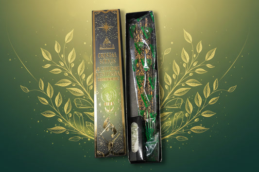 Incienso Artesanal Crystal Aventurina - Aroma de Oportunidad y Crecimiento (20g) - Con Piedras Naturales de Aventurina Verde
