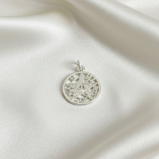 Colgante "Estrella de la Intuición" en Plata de Ley - Amuleto Tetragramatón Sagrado