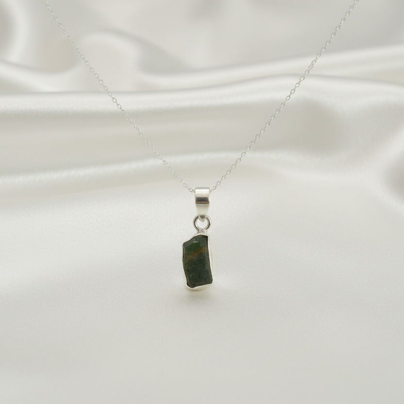 Colgante Moldavita en Plata de Ley 925 - Piedra Natural Transformadora