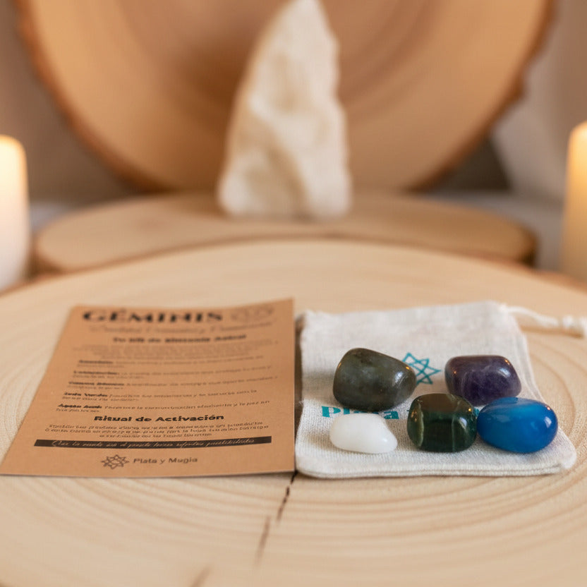 Kit de Sintonía Astral Géminis – Pack de Minerales para la Dualidad y Creatividad