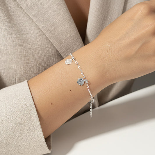 Pulsera Soles en Plata de Ley 925