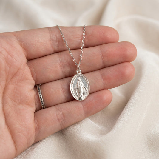 Colgante Medalla de la Milagrosa de Plata de Ley 925 | Plata y Magia