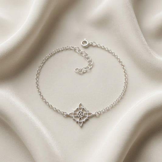 Pulsera Celta de Plata de Ley 925 con Cadena Rolo | Plata y Magia