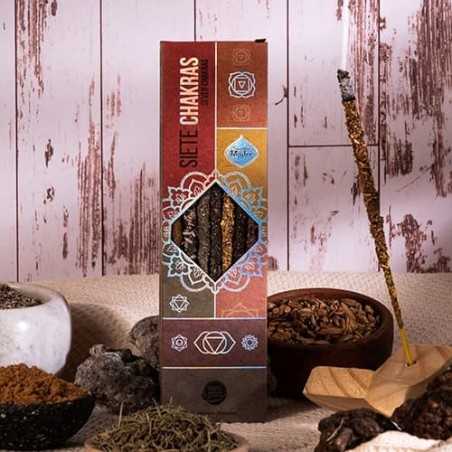 Incienso Artesanal 7 Chakras - Varillas de Duración Extra (50 min) para Armonía Total