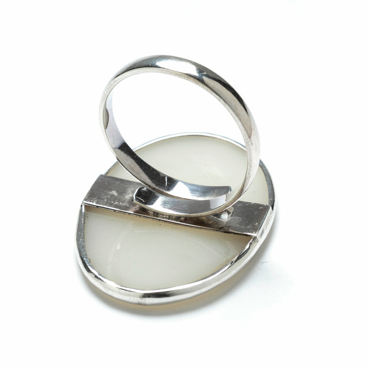 Anillo "Puerta Lunar" de Plata y Nácar - Energía Mística y Ajustable