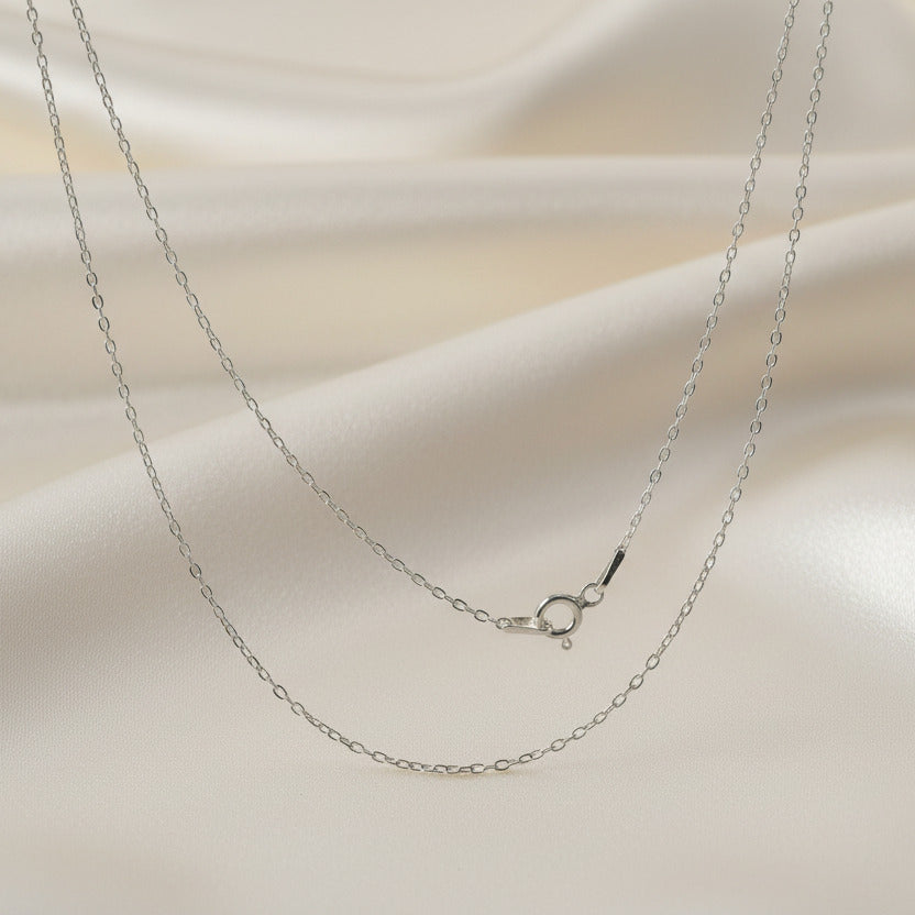 Cadena de Plata "Vínculo de Luz" - Eslabón Forzado de 45 cm para Amuletos