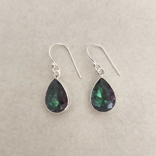 Pendientes Cuarzo Aura en Plata de Ley 925 - Energía Iridiscente