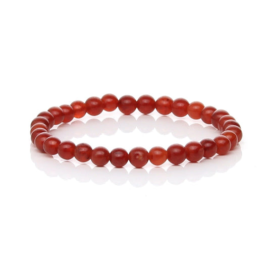 Pulsera Elástica de Cornalina Natural (Vitalidad y Creatividad)