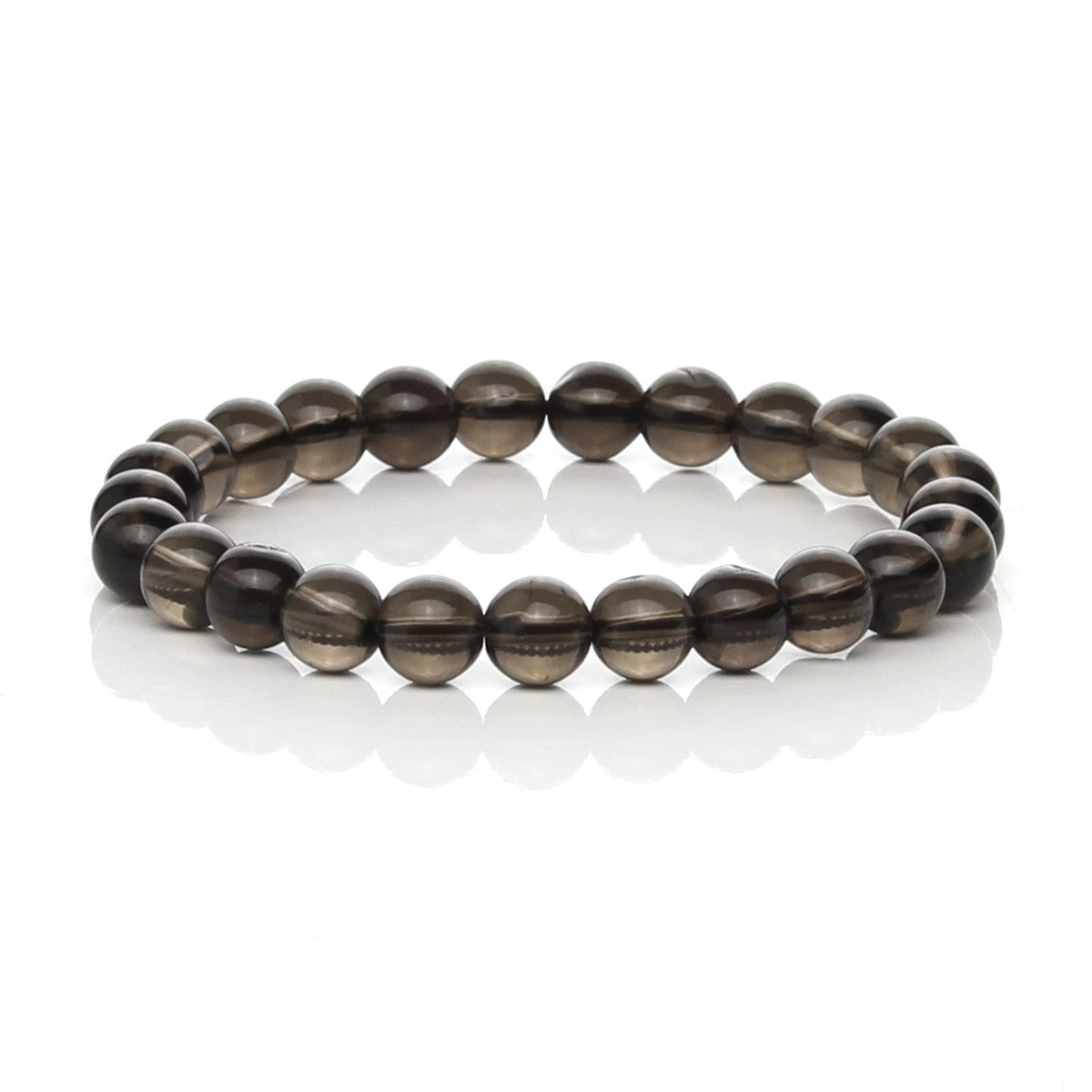 Pulsera Elástica de Cuarzo Ahumado (Protección y Puesta a Tierra)