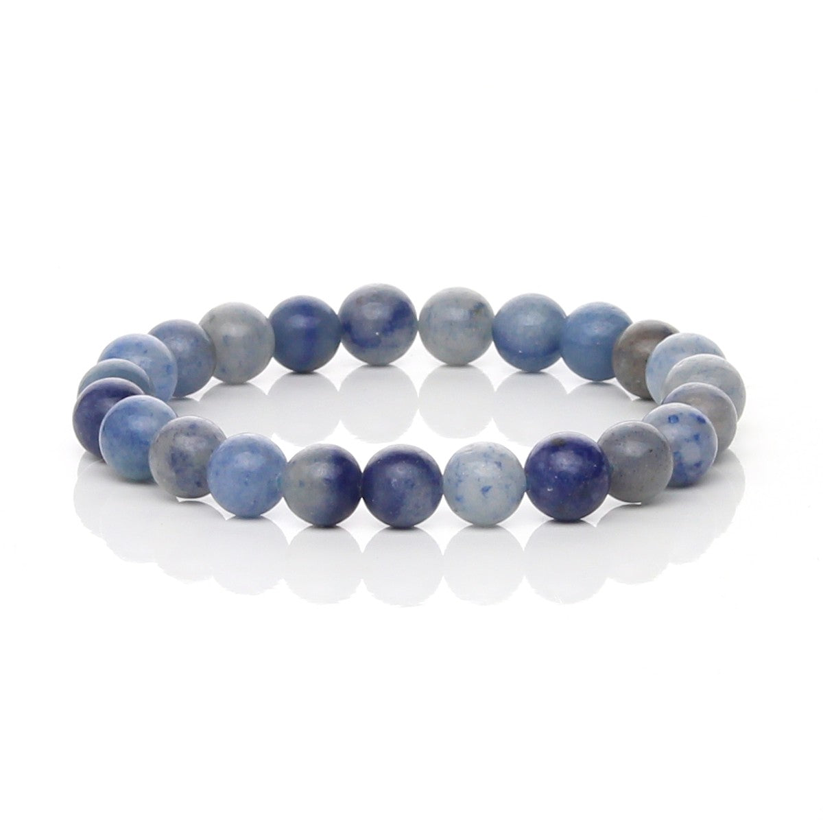 Pulsera Elástica de Cuarzo Azul Natural (Calma y Expresión)