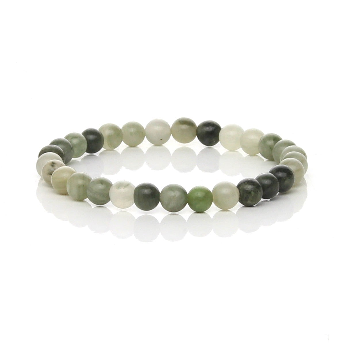 Pulsera Elástica de Cuarzo Verde Moteado (Green Hair) - Sanación y Tierra