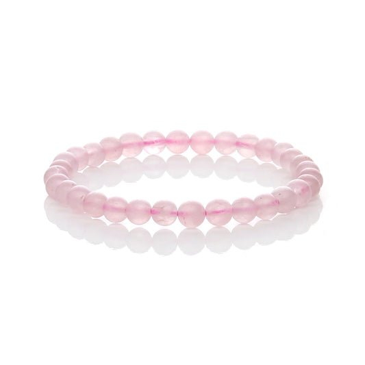 Pulsera Elástica de Cuarzo Rosa Natural (Amor Incondicional y Paz)
