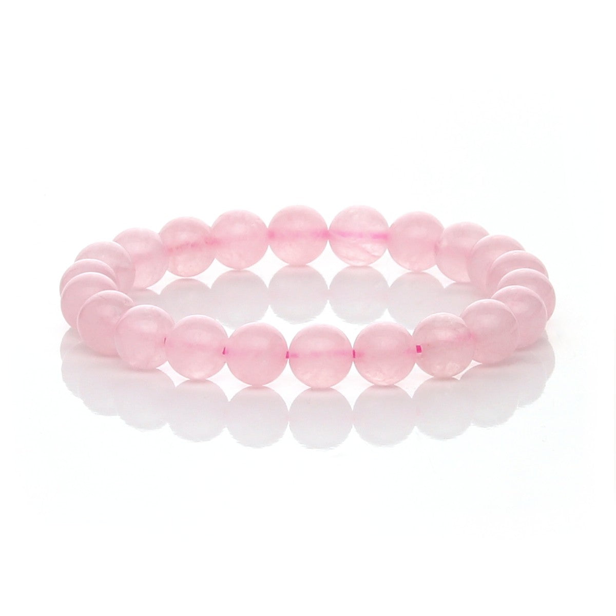 Pulsera Elástica de Cuarzo Rosa Natural (Amor Incondicional y Paz)