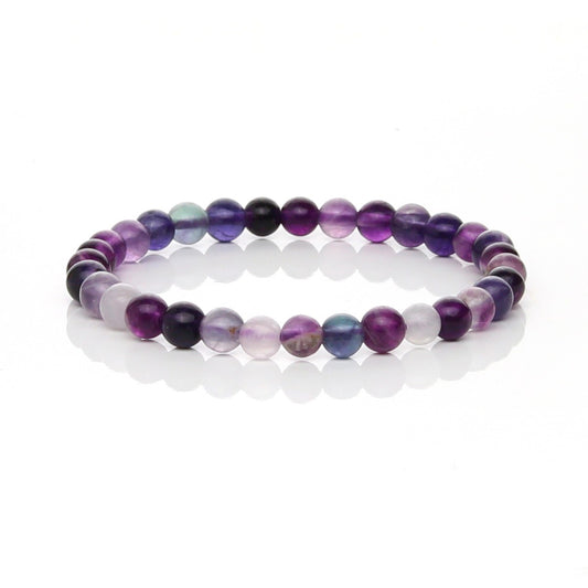 Pulsera Elástica de Fluorita Púrpura (Intuición y Protección Mental)
