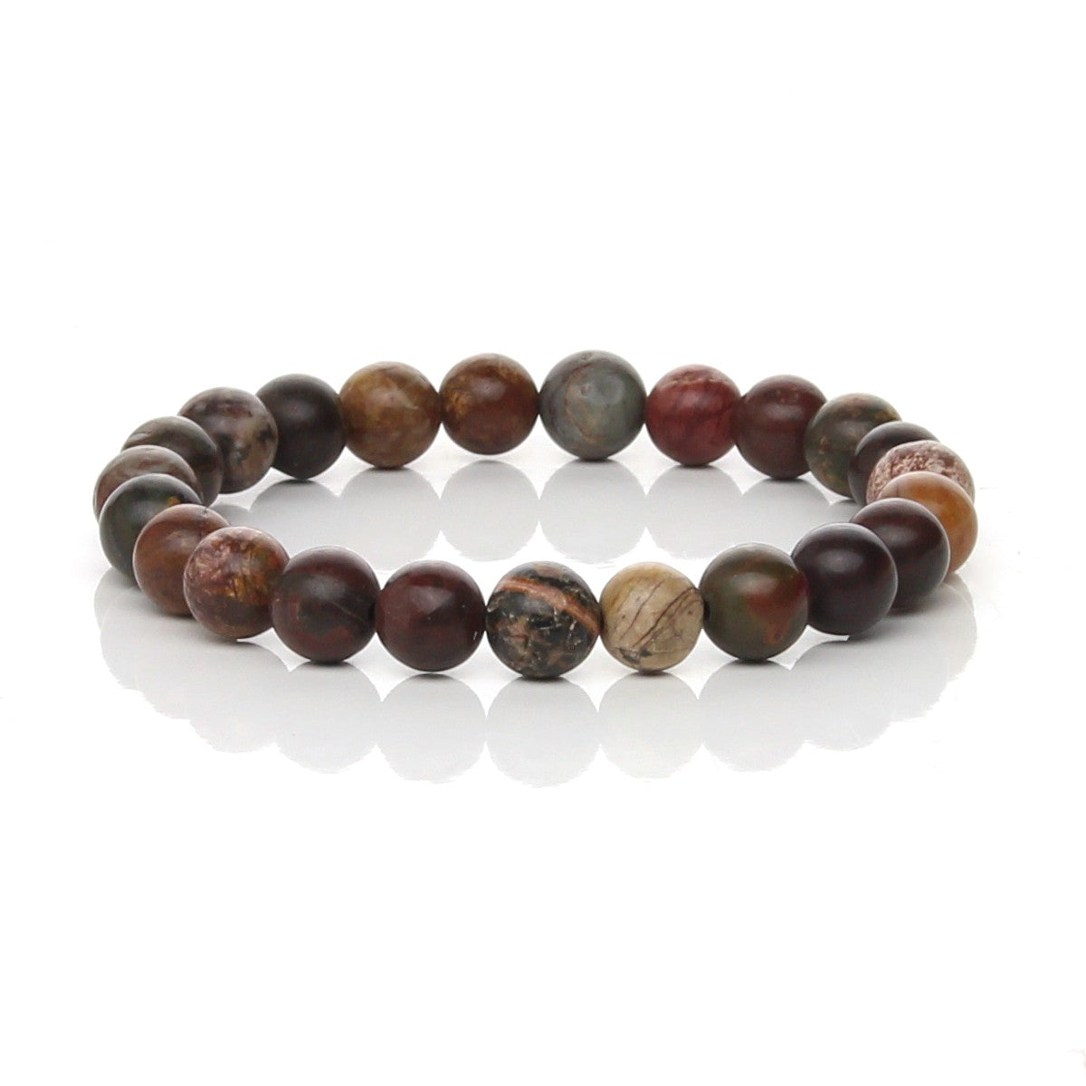 Pulsera Elástica de Jaspe Creek Natural (Estabilidad y Conexión)