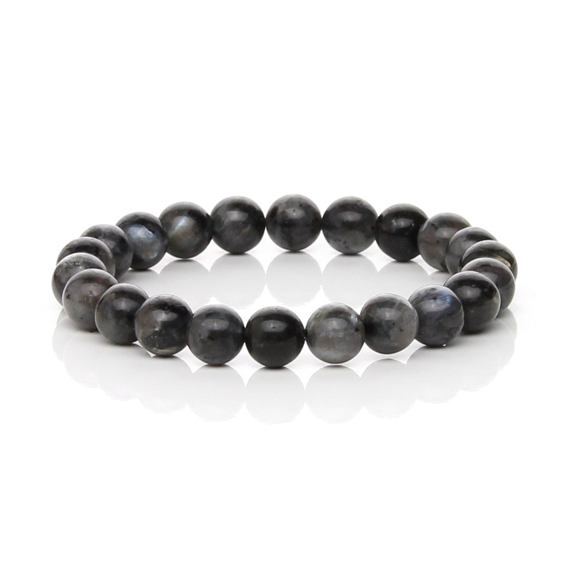 Pulsera Elástica de Larvikita Natural (Protección y Magia Negra)