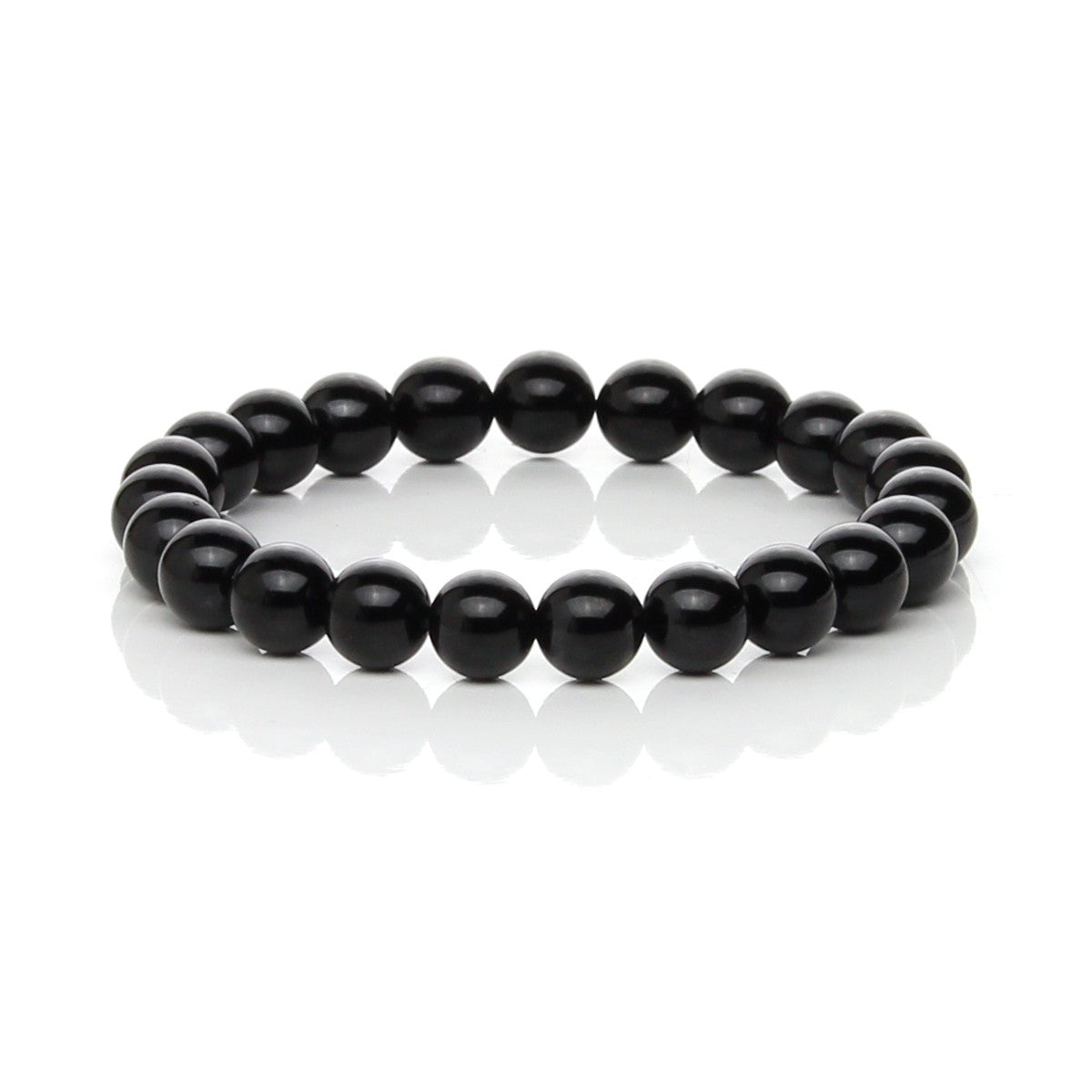Pulsera Elástica de Ónix Negro Natural (Fuerza y Autocontrol)
