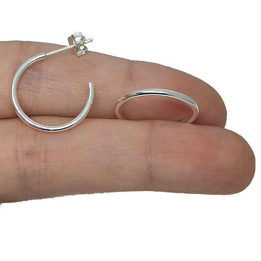 Aros Clásicos Finos de Plata de Ley 925 - Grosor 1.5mm - Varias Medidas
