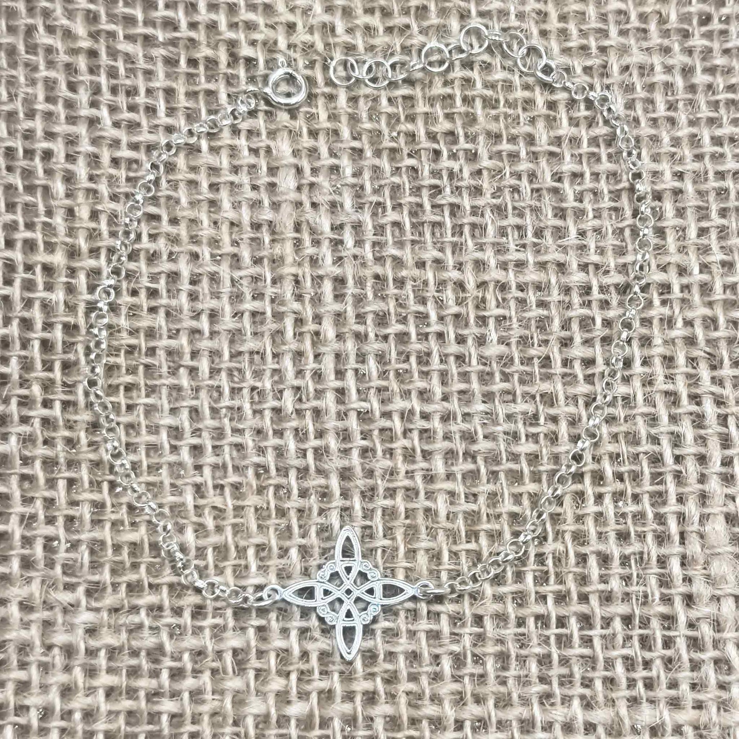 Pulsera Nudo de Bruja Rolo (Plata de Ley 925) - Amuleto Celta de Protección, Fuerza y Disuasión de Hechizos