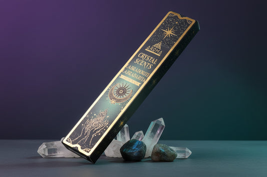 Incienso Artesanal Crystal Labradorita - Aroma de Transformación y Protección (20g) - Con Piedras Naturales de Labradorita