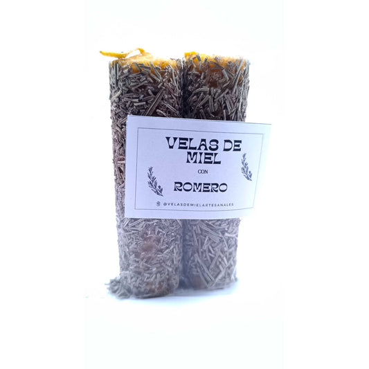 Velas de Miel con Romero (Limpieza y Claridad). Pack 2 velas.
