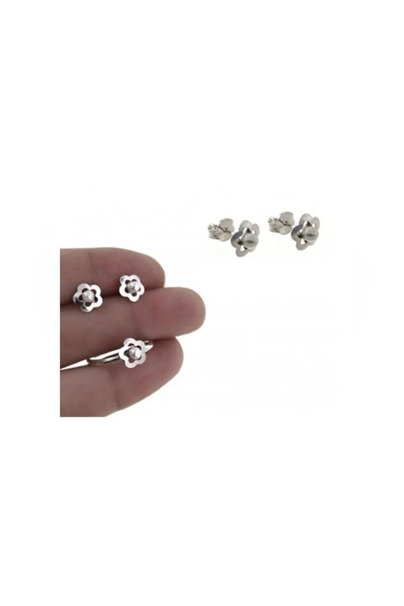 CONJUNTO NIÑA FLOR PERLA CULTIVADA