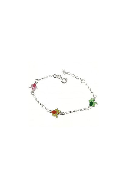 Pulsera Infantil Elefantitos Brillantes en Plata de Ley 925