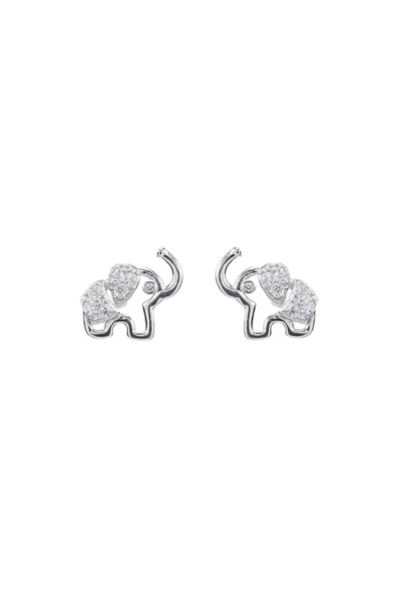 Pendientes "Elefante Brillante" en Plata de Ley 925