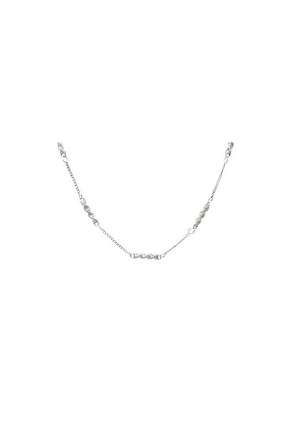 Cadena 50 cm combinada barbada y rizada Plata de Ley 925