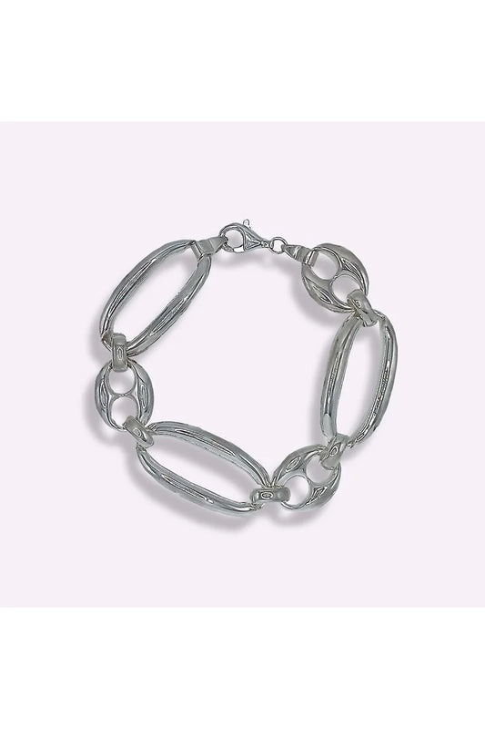Pulsera Eslabones Ovalados y Calabrote