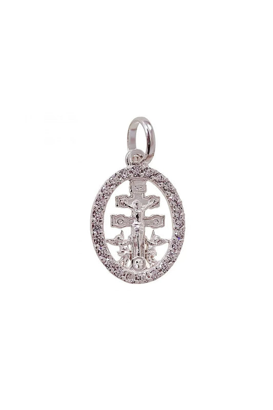 Colgante Cruz de Caravaca con Circonitas en Plata de Ley 925