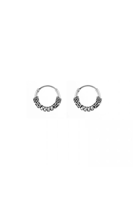 Aros Bali 12 mm - Plata de Ley 925