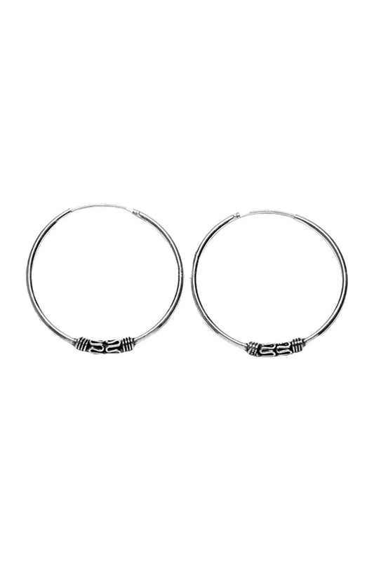 Aros Bali 35 mm Plata de Ley 925