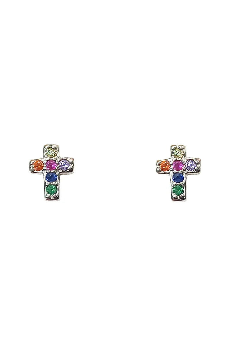 Pendientes Reversibles Cruz & Bolita   💎✨