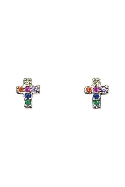 Pendientes Reversibles Cruz & Bolita   💎✨