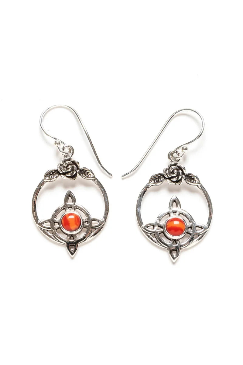 Pendientes "Encanto Místico Coral" - Nudo de Bruja