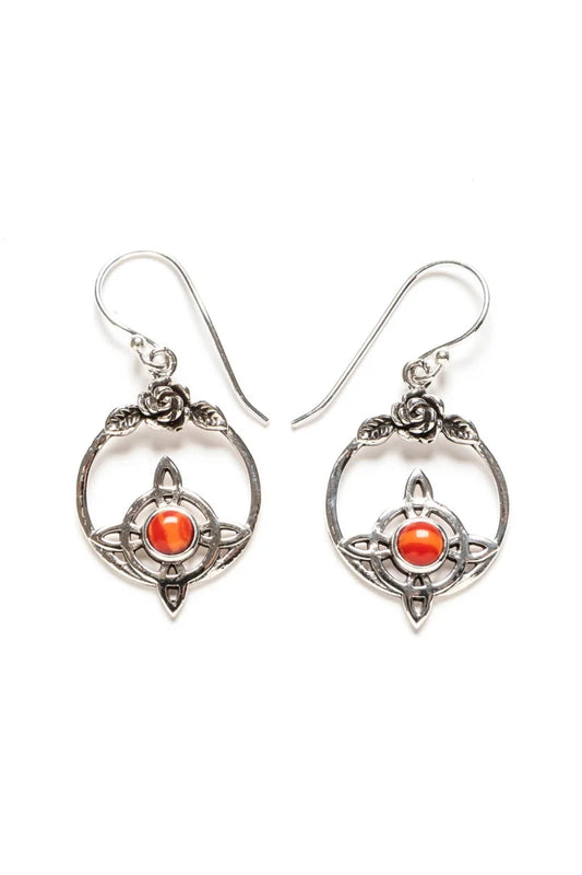 Pendientes "Encanto Místico Coral" - Nudo de Bruja