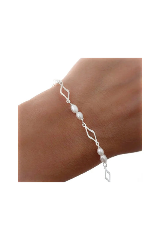 Pulsera de Comunión Perlas Plata de Ley 925