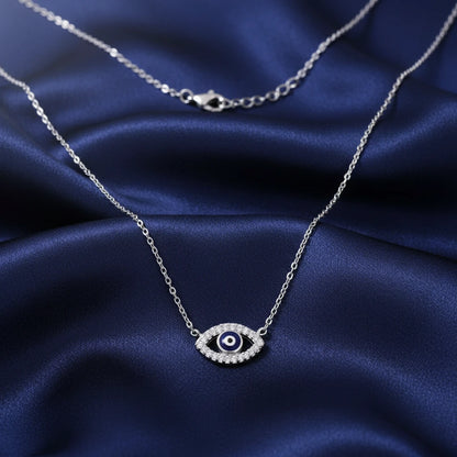 Gargantilla Ojo Turco de Plata de Ley 925 Rodiada - Amuleto del Ojo Místico contra el Mal de Ojo y Regalo de Protección Ancestral