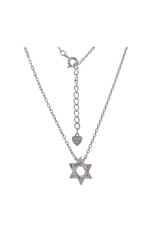 Gargantilla Estrella de David Plata de Ley 925