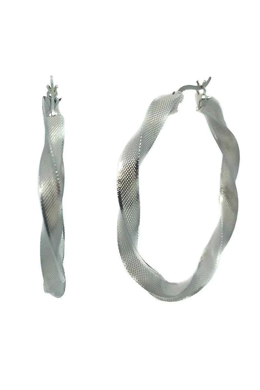 Aros Ondulados de 50 mm Plata de Ley 925