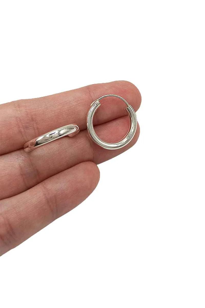Aros Gruesos Plata de ley 20 mm